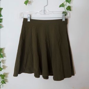 Small Forever 21 Olive Green A-line Midi Skirt